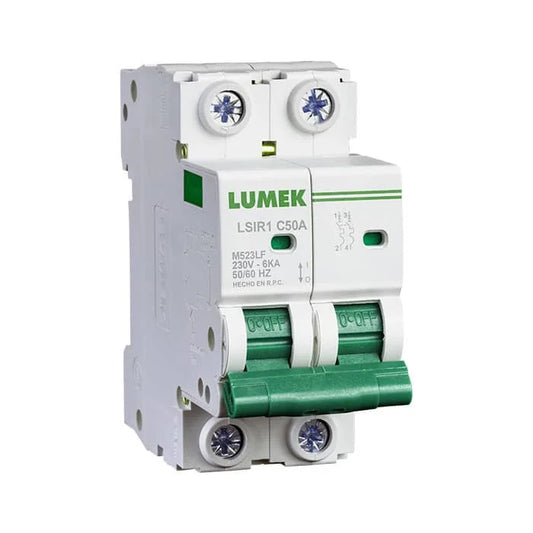 Interruptor para riel 2x32Amp 6Ka Lumek